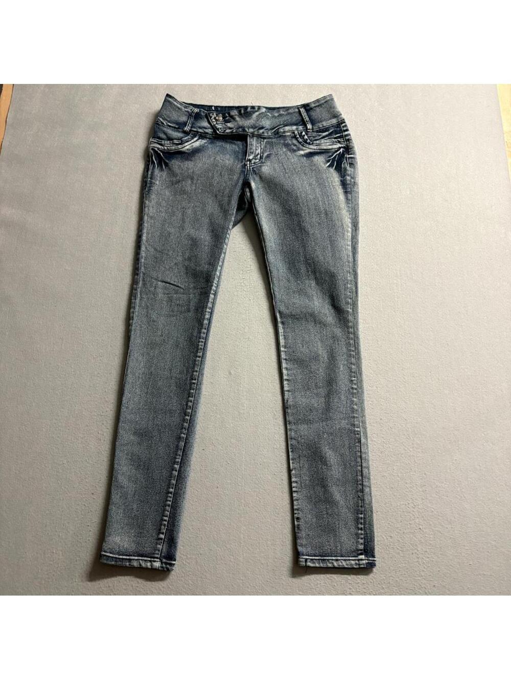 Pasion Denim Skinny Jeans Womens Size 13 Acid Wash Blue Stretch Mid Rise